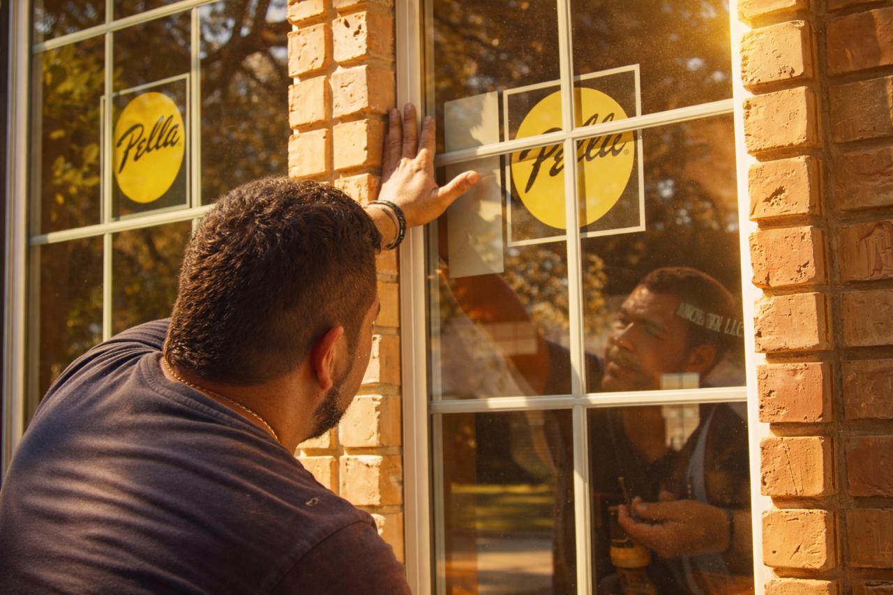 Belle Windows and Doors technician installing a Pella window