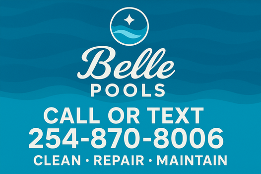 Belle Pools sign